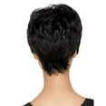 thumbnail image 3 of Teissuly Fashion Synthetic Short Hair Slightly Curly Realistic Black Short Hair, 3 of 4