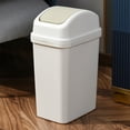 thumbnail image 2 of Btomtd Plastic Hinged Trash Can with Lid, Odor Control - 10L/2.6 Gallon Garbage Can Wastebasket for Office, Bath, Small Space, Desk Side (Gray), 2 of 6