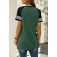 thumbnail image 6 of TEMOFON Women T Shirts Stripe Short Sleeve Comfy Tops for Women Loose Fit Summer Tshirts Chic Green Tee 2024, 6 of 6