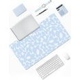 thumbnail image 5 of Kawaii Desk Mat Cute - Desk Protector Mat - XL Desk Mat Large - Computer Desk Pad Mat - Non Slip Desk Keyboard Mat - Long Mouse Pads for Desk for Women - Kawaii Desk Decor (Flower Blue), 5 of 6