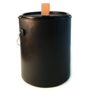 Kitchen Compost Bin - 1 Gallon Black Plastic (Polypropylene) Pail with Handle and Lid - Made of Recycled and Reclaimed Materials - Dishwasher Safe