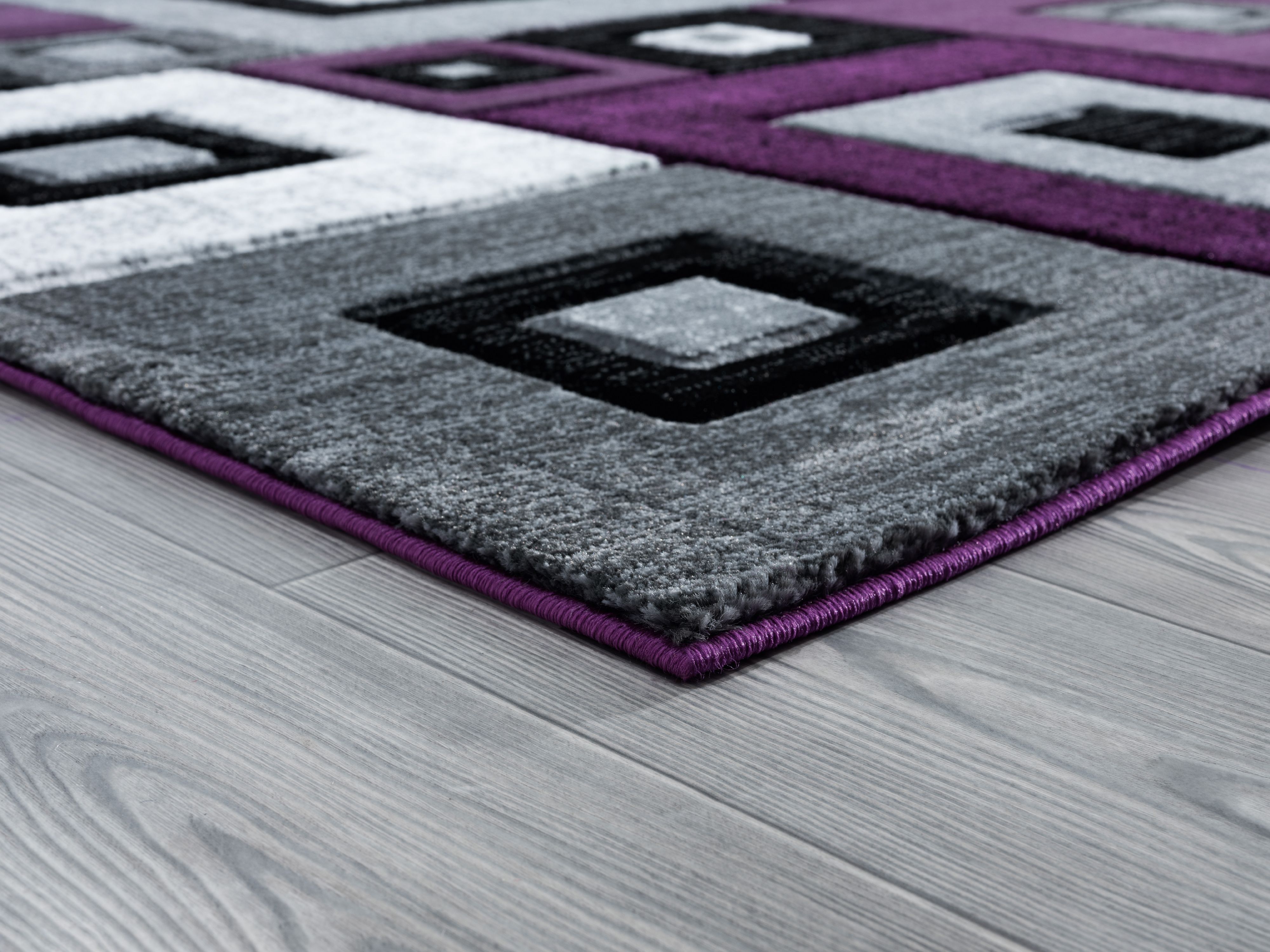 United Weavers Drachma Benson Modern Geometric Runner Rug, Plum, 2'7" x 7'4"