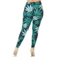 thumbnail image 7 of Creamy Soft Leggings Premium Women's Black Weed Extra Plus, High Rise, Stretchy, Comfortable, 3X-5X Leggings - by USA Fashion™, 7 of 7
