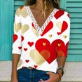 thumbnail image 2 of USSUMA Dressy Tops for Women Floral Print Womens Blouses and Tops Casual Long Sleeves V-Neck Casual Dressy Shirts for Women, 2 of 5