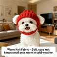 thumbnail image 4 of Wool Knit Dog Beanie with Ear Flaps and Holes, Warm Winter Hat and Pet Snood for Small Medium Dogs, Soft Knitted Puppy Ear Warmer Neck Scarf for Cold Weather, 4 of 8