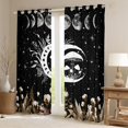 thumbnail image 2 of Manfei Rustic Flower Floral Blackout Curtains Set of 2 (52x84 Each),Boho Moon Sun Window Curtains,Cartoon Fungus Mushroom Curtains and Drapes For Teens,Microfiber Bedroom Decor, 2 of 6