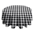 thumbnail image 4 of Black White and Gray Checkerboard Pattern Round Tablecloth 60"x60",Wrinkle Wipeable Table Cloth for Kitchen Dining Room Picnic Patio Party, 4 of 6