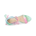 thumbnail image 4 of BLISSFUL STEP Women's Sandals Tie Dye Lace-Up Stiletto Heel Open Toe Sandals Green Pink 7, 4 of 7