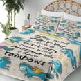 thumbnail image 5 of Ambesonne Unicorn Fitted & Top Sheet Set with Shams, Rainbow Stars, Beige Teal Blue, 5 of 8