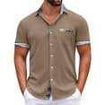 thumbnail image 2 of Men's Plaid Printed Button Short Sleeve Shirts Men's Casual Fashion Short Sleeve Shirts M, 2 of 4