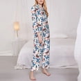 thumbnail image 3 of Pofeuu Retro Butterfly Print Womens Pajamas Set Long Sleeve Sleepwear Button Down Nightwear Soft Pj Lounge Sets Button Down Pajamas Women-Large, 3 of 7