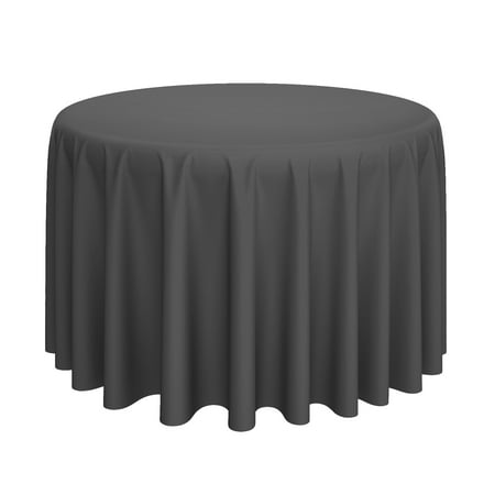 

Lann s Linens - 108 Round Premium Tablecloth for Wedding / Banquet / Restaurant - Polyester Fabric Table Cloth - Dark Gray
