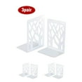 thumbnail image 5 of JeashCHAT Book Ends , 1 Pairs White Metal Non-Slip Book Ends for Shelves, Decorative Tree Shadows Bookends for Heavy Books, Book Stoppers for Office Home School, 5 of 7