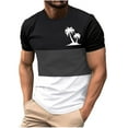 thumbnail image 1 of Mens Casual Pantalones Cortos Cuello Redondo Patchwork Impresión Suéter Blusa de Fitness, Camisetas para Hombre, 1 of 4