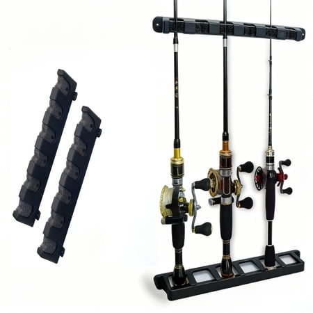 Wall-mounted Fishing Rod Storage Rack Multi-slot Household Display Stand for All Rod Types
