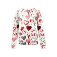 thumbnail image 2 of Liacowi Women Valentine's Day Casual Loose Long Sleeve T-Shirt Love Heart Graphic Print Crewneck Raglan Top Plus Size Sweatshirt, 2 of 4