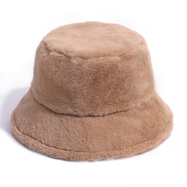 Sombrero De Cubo De Pelo De Conejo Artificial A La Moda, Sombrero De Pescador Cálido Unisex Para Otoño E Invierno, Sombrero De Lavabo De Felpa De Color Sólido sonducket AP006790-01