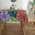 thumbnail image 3 of XMXY Table Cloth Rectangle Table, Flowers Floral Background Dining Table Cover Waterproof Washable Outdoor Tablecloth, 54 X 72 Inch, 3 of 8
