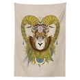 thumbnail image 3 of Ambesonne Goat Tablecloth Rectangular Table Cover, Animal Head, 60"x84", Multicolor, 3 of 4