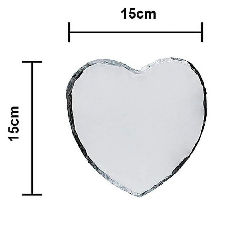 Black Slate Engraved Heart Ornaments