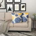thumbnail image 6 of Yellow and Blue Throw Pillows Covers 16x16 Set of 2, Gray Navy Dahlia Flower Pillow Cushion Cases, Floral Decor Throw Pillows Cover Gifts for Bed Couch Sofa Living Room, 6 of 6