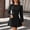 Black, variant on IUYRTFE Women's Washed Denim Mini Dress with Long Sleeves Crew Neck A Line Flared Hem Casual Jean Dress