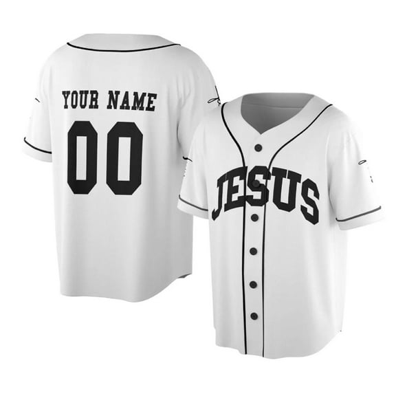Lotusprinthandmade Personalized Jesus Christian Baseball Jersey XS-5XL Multicolor (XS), christian faith theme jersey, jesus graphic baseball jersey