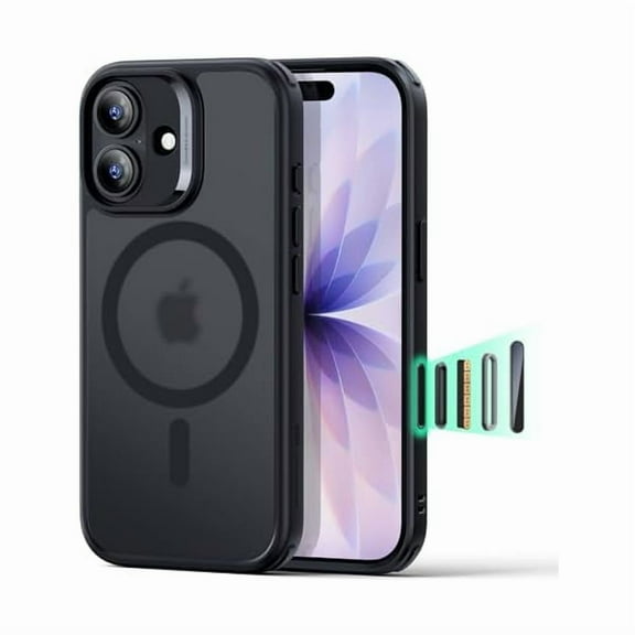 ZHU997 for iPhone 17 Case, Camera Control, Compatible with MagSafe, Shockof Military-Grade tection, Magnetic Phone Case for iPhone 17, Classic Hybrid Case, Frosted Black