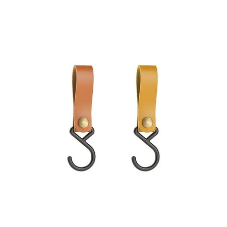 

SANAG 2 pcs Camping Hanging Hooks PU Leather Storage Hooks Portable Outdoor Hangers S-shaped Buckles for Drying Clothing Camping Gear
