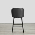 thumbnail image 5 of CHITA 27" Swivel Upholstered Counter Bar Stools with Back & Metal Leg Set of 2,Faux Leather in Black, 5 of 7