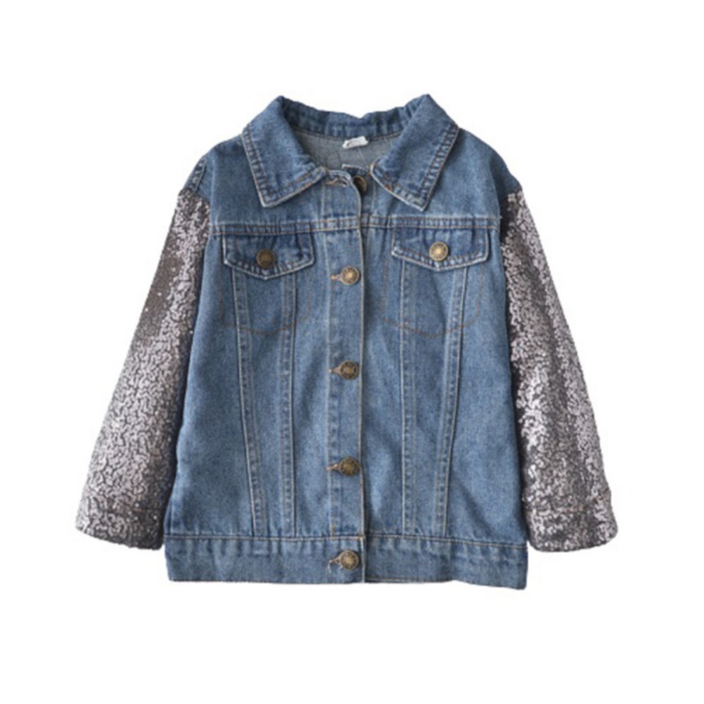 URMAGIC 1-6T Unicorn Jean Jacket for Girls Kids & Toddler with Sparkly Sleeve , Girls' Spring Outfit Denim Jackets Outerwear - image 3 of 8