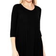 thumbnail image 4 of Women's Casual Loose Fit 3/4 Sleeve Round Neck Jersey Knit A-Line Comfy Solid Midi Dress, 4 of 4