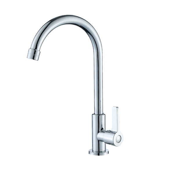 Grifo De Cocina Solo Agua Fría - Acero Inoxidable 304 Giratorio 360°, Fácil Instalación (Plata)