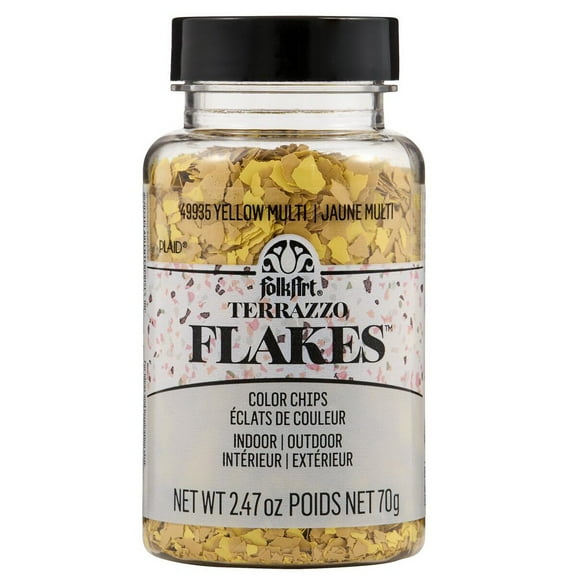Plaid FolkArt Terrazzo Color Chip Flakes - Yellow Multi, 2.47 oz