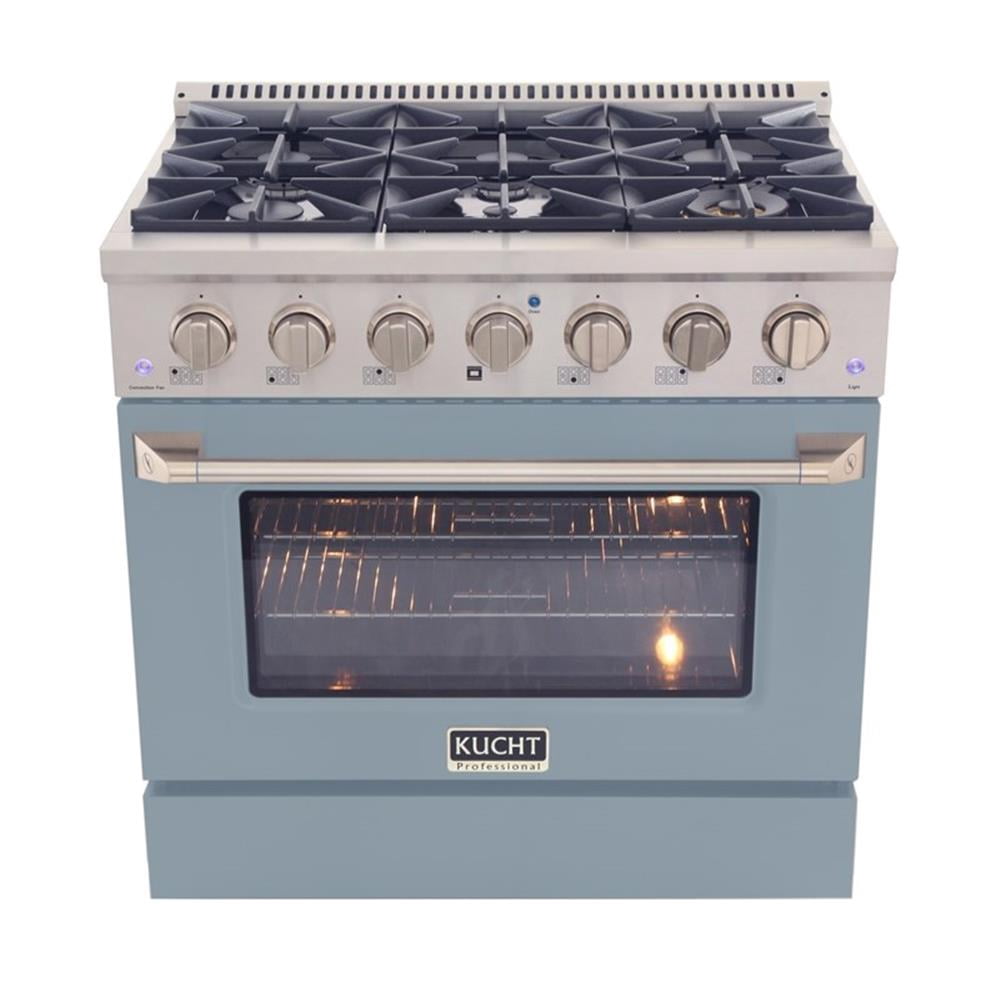 Pemberly Row 36" 5.2 cu. ft. Natural Gas Range w/ Convection Oven in Light Blue