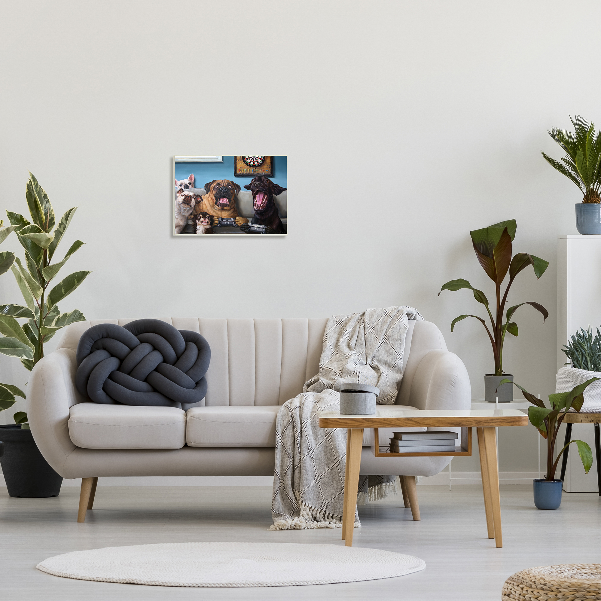 Stupell Industries Funny Dogs Playing Video Games Livingroom Pet Portrait, 13 x 19, Designed by Lucia Heffernan