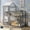 Gray, variant on Gray Twin Over Twin Wood Bunk Bed with Roof, Window, Guardrail, Ladder