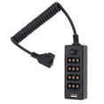 thumbnail image 1 of D-TAP Port Adapter, Convenient 1/4in Screw Hole D-Tap Male To 4-Port Female Plastic Shell Ease Of Use  For V Lock Camera Battery, 1 of 8