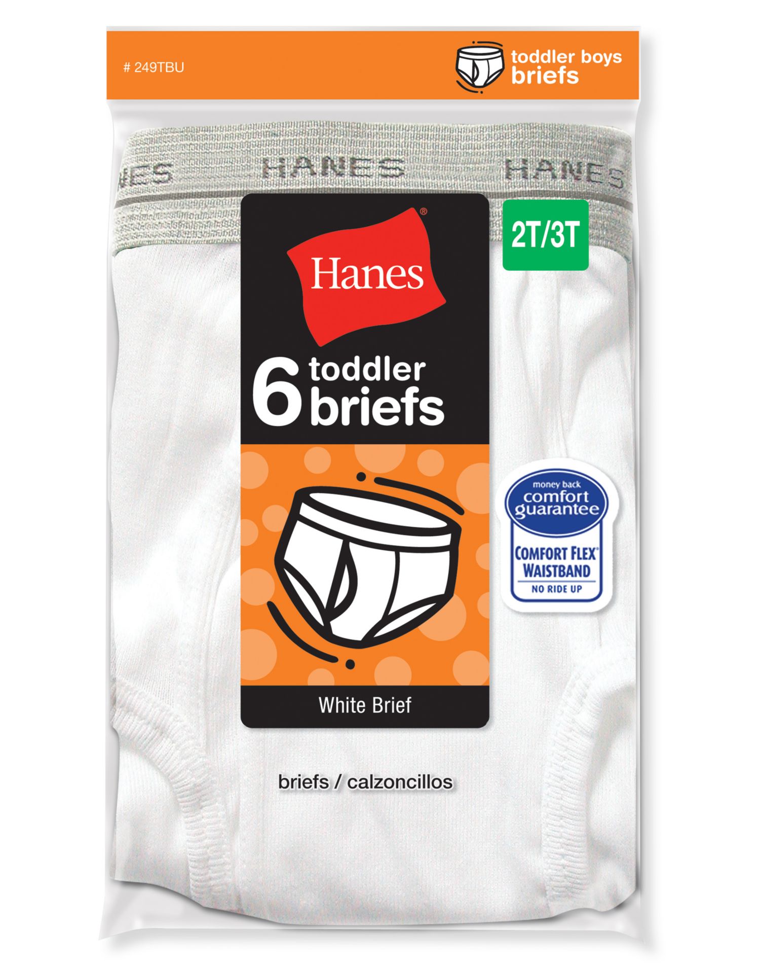 Hanes Toddler Boy Brief Underwear, 6 Pack, Sizes 6M-5T - image 2 of 2