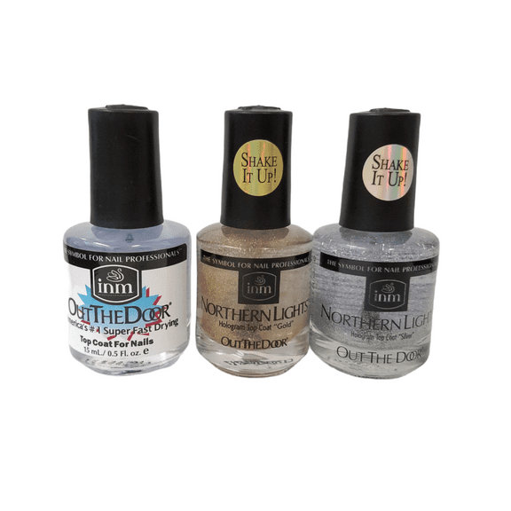 Bundle  INM Out The Door Hologram  Silver, Gold & OTD Top Coat 0.5 fl oz