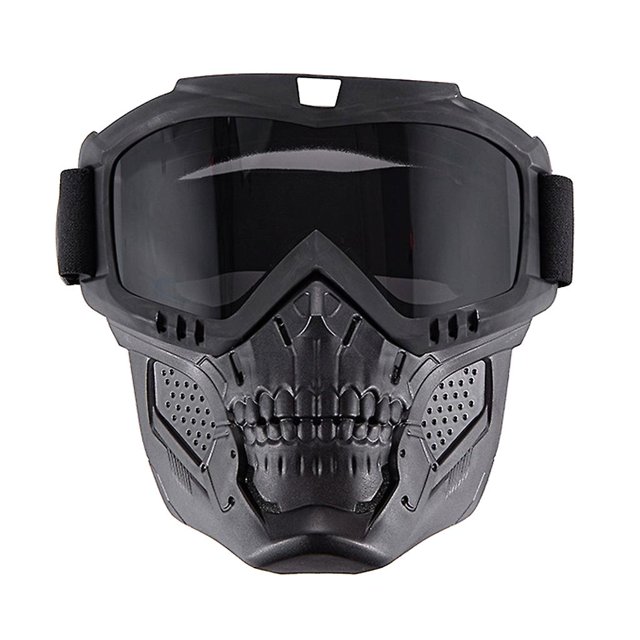 Cascos de motocicleta YONGSHENG Mascarilla Escudo Gafas desmontables Gris negro
