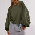 thumbnail image 4 of hxobax Womens Fall Oversized Sweatshirts Teen Girls Drop Shoulder Lantern Sleeve Crop Pullover Tops, 4 of 8