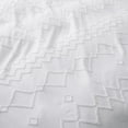 thumbnail image 4 of Peace Nest 3 Pieces Clipped Jacquard Geometric Tufted Duvet Covers & Pillow Sham Set ,Microfiber Soft Bedding Set with Zipper Closure 4 Ties in White, Diamond Quilted, Full/Queen Size, 4 of 7