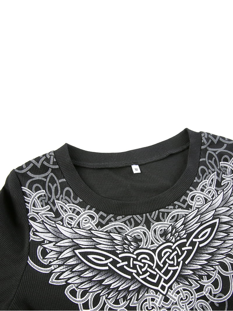 Musuos Womens Rhinestone Long Sleeve T-Shirt Y2K Fairycore