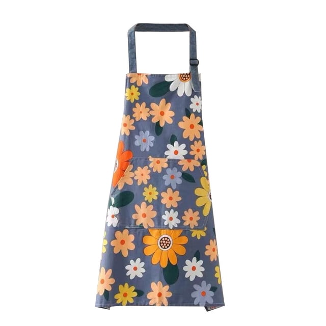 Delantal floral colorido, impermeable, de poliéster a prueba de aceite