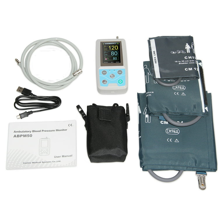 CONTEC ABPM50 Handheld 24hours Ambulatory Blood Pressure Monitor with PC Software With three cuffs