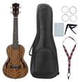 thumbnail image 1 of UK2660 26 pulgadas ukulele tenor acústico de nogal, ideal para principiantes y expertos, incluye funda, correa, cejilla, paño de limpieza y cuerdas adicionales., 1 of 6