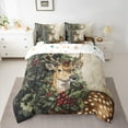 thumbnail image 2 of Feelyou Christmas Reindeer Bedding Comforter Set 7 Pieces, Retro Fairy Tale Full Bedding Set, Winter Festival Reversible Fitted Sheet Flat Sheet, Super Cozy Room Decor, 2 of 7