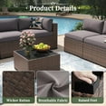 thumbnail image 7 of Aoxun 14 Piece Patio Furniture Set Wicker Rattan Patio Conversation Set Outdoor Sectional Sofa Set with Coffee Table and 4” Thickened Cushions, Gray(Waterproof Cover Included), 7 of 7