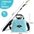 thumbnail image 2 of FOUKUS Battery Powered Sprayer: 1.35 Gallon/5L Electric Sprayer with USB Rechargeable Handle, Portable Garden Sprayer with 3 Mist Nozzles and Adjustable Shoulder Strap-Blue, 2 of 5
